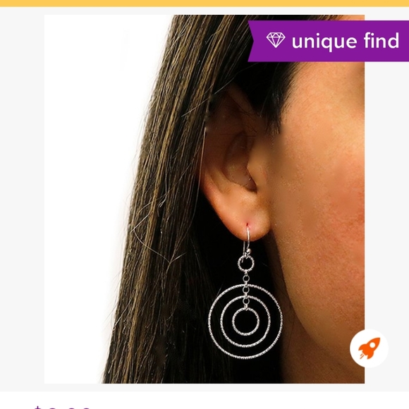 Sterling Silver Diamond Cut Orbit Drop Earrings - Picture 4 of 4